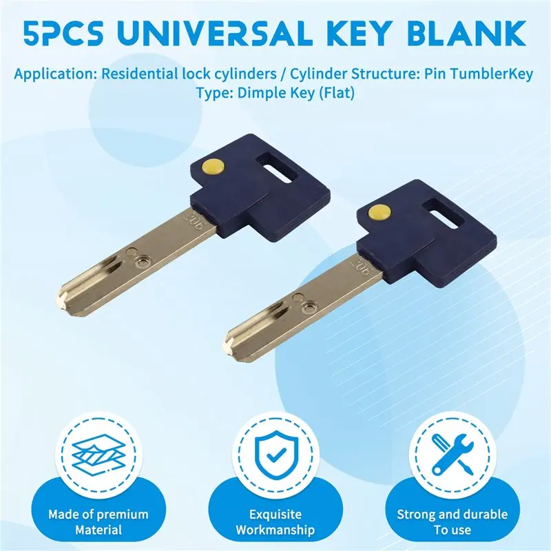 B08B-5PC Customized Universal Key Blank Key Uncut For Mul-T-Lock 206 Residential Key Blank
