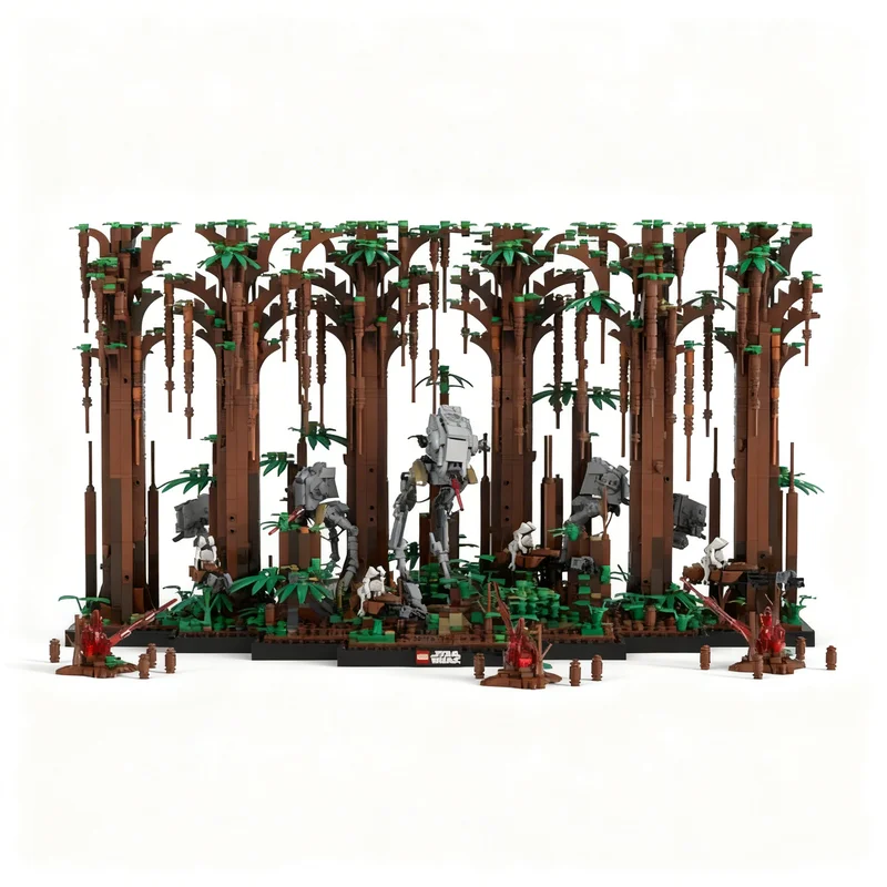4288pcs MOC Micro Diorama Battle Forest Moon Endor Star Battle Ultimate Collector Series Model Building Blocks Art DIY Assemble