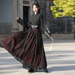 Large Size 4XL Chinese Hanfu Men Ancient Embroidery Black Hanfu Male Halloween Cosplay Costume Hanfu Outfit Women Plus Size