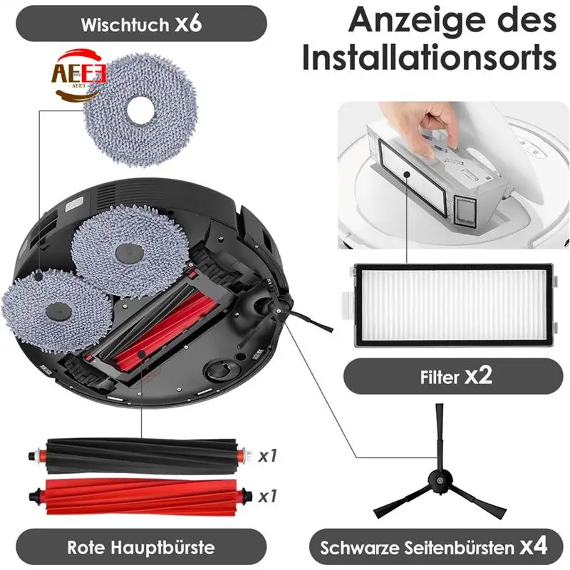 

AEE3-для Roborock Q Revo Master основные боковые щетки Hepa фильтры швабра тканевые мешки для пыли детали робота-пылесоса