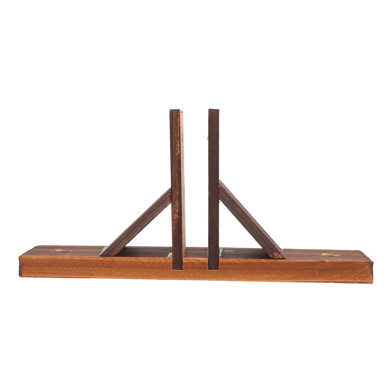 

1pcs Wooden Base Stand Brown Solid Wood Construction For Garden Yard Picket Fence Support Feet Triangle Brackets Outdoor Lawn
