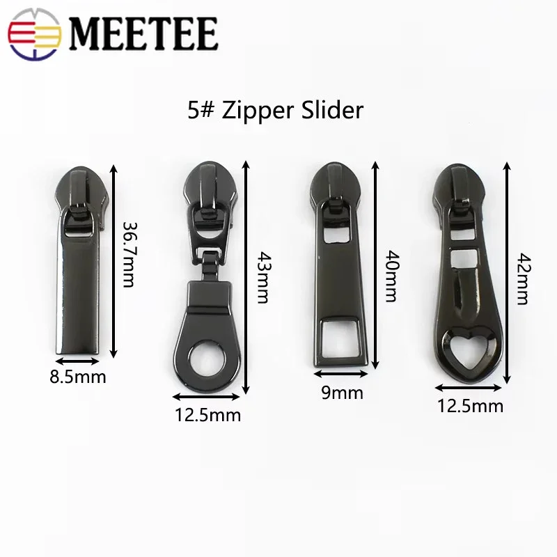 10-50 pezzi Meetee 5 #   Cerniere in nylon Slider Pull per cucire Zip Vestiti Cappotto Estrattore per cerniere Borsa per testa Borsa Kit di