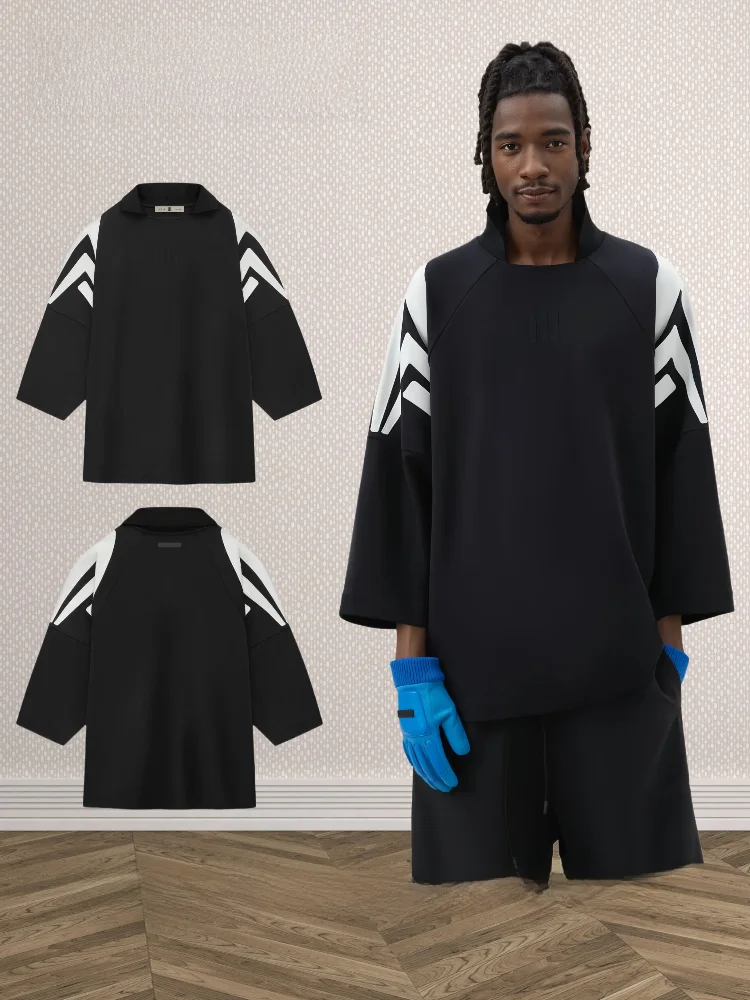 

Футболка Moclose American High Street FOG Collaborative в полоску, весна-лето, модная свободная спортивная футболка Seven Sve