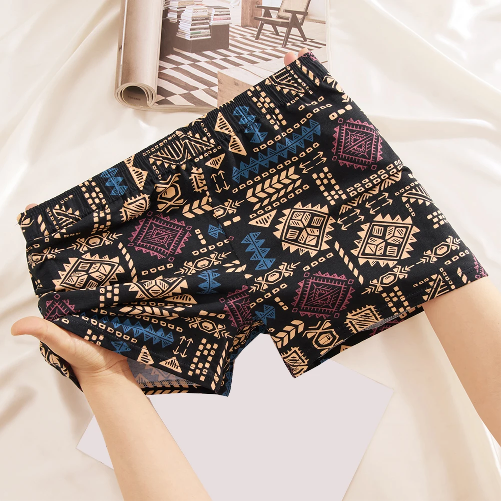 

Мужское нижнее белье в стиле ретро, тонкие шорты-боксеры с принтом, повседневная домашняя одежда, дышащие трусы, штаны для сна, мужские трусы-боксеры