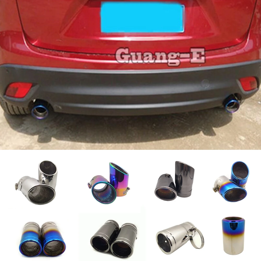 Car Muffler Back End Pipe Exhaust Tip Tail Outlet Vent For Mazda 6 Atenza CX-5 2014-2021/CX-3 2017-2021/CX-9 2019-2021 2pcs