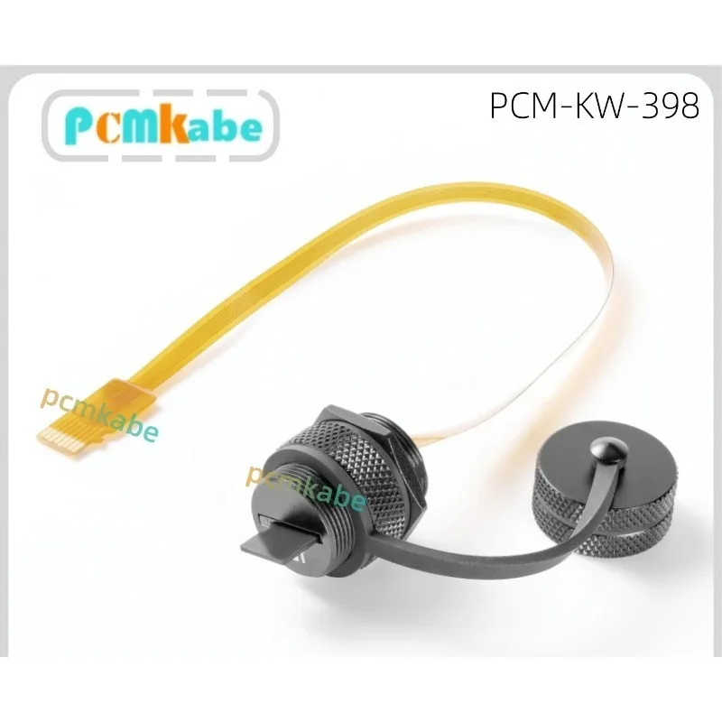IP67 waterproof Micro S-D card extension cable, panel mounted TF card extension cable, aluminum alloy shell 0.3 meters