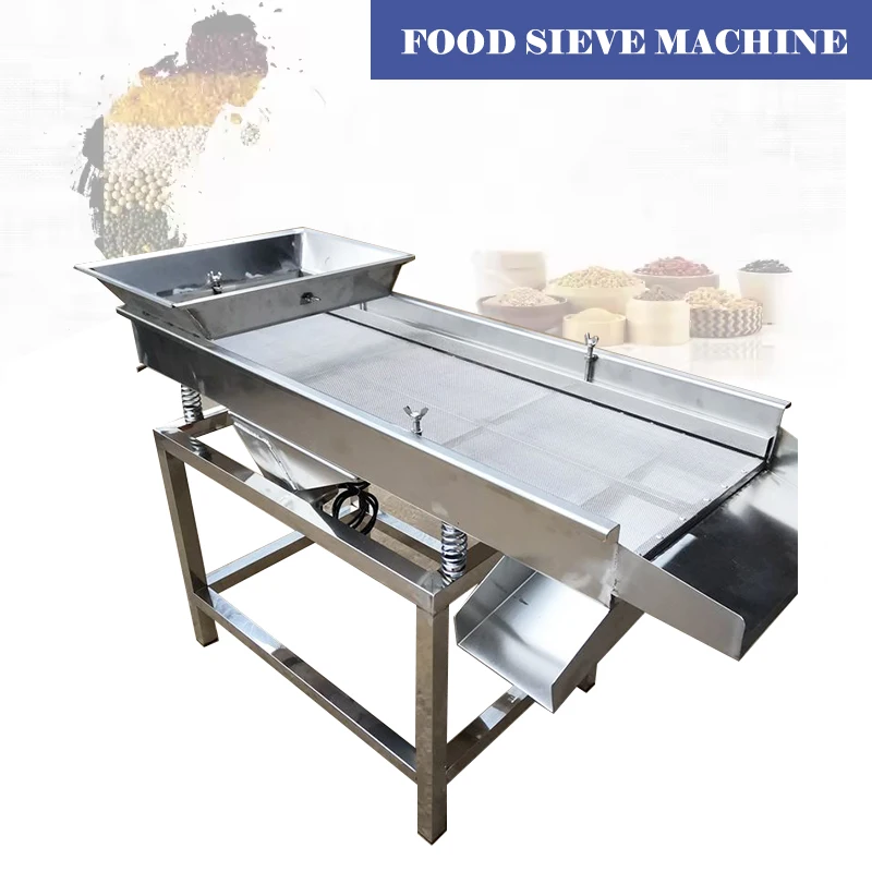 Linear Electric Vibrating Sieve Machine 40x120cm Stainless Steel Particle Screening Equipment for Industrial Use