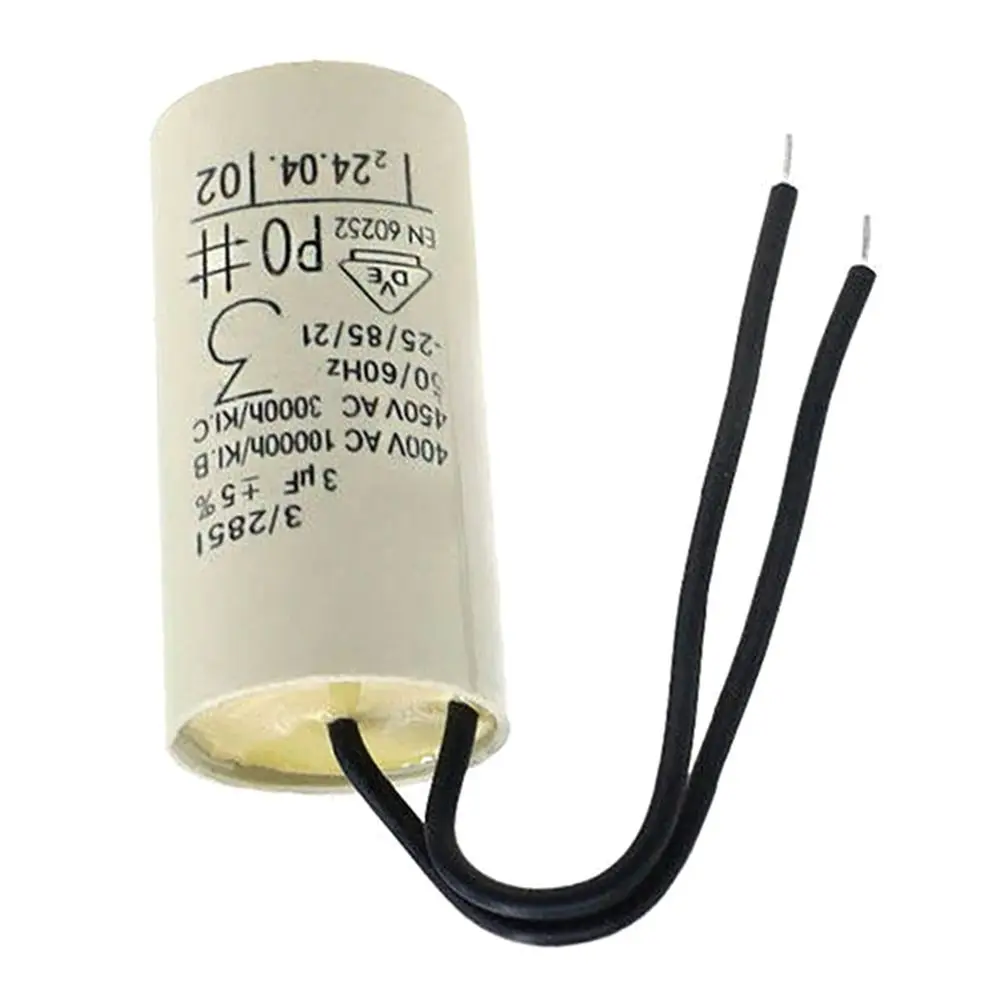 1Pcs 2uF 2.5uF 2.6uF 3uF Boiler Water Pump Capacitor Plastic Metal Wall Mounted Circulation Motor Capacitor With Connector