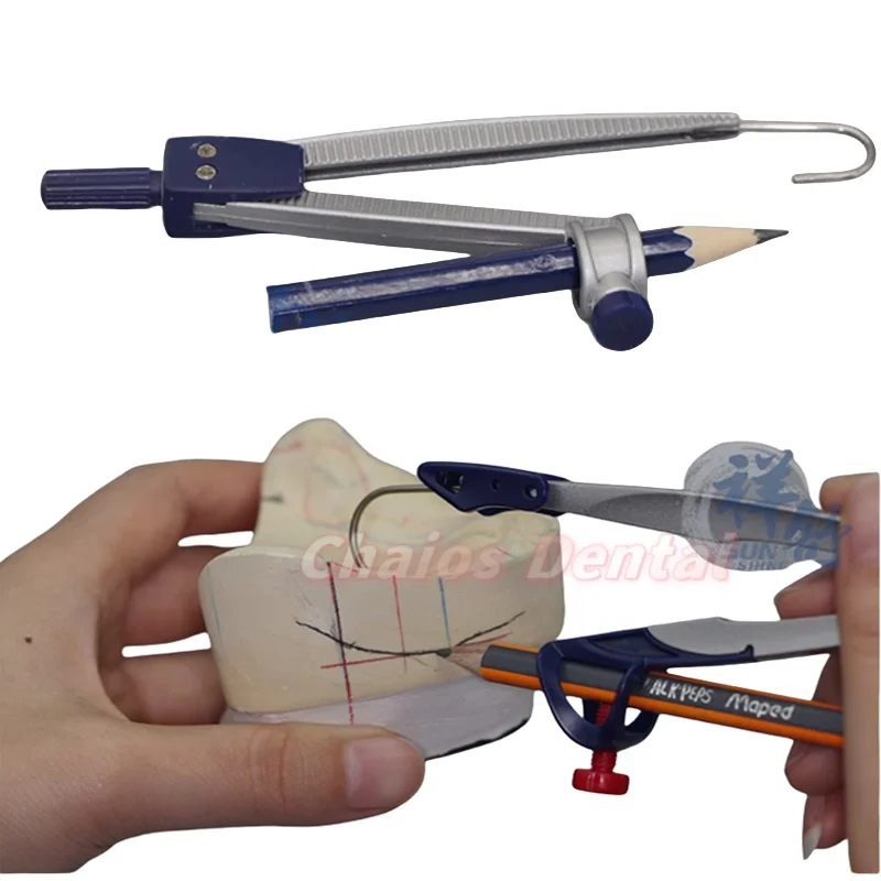 1set Full Denture Model Analysis Dental Alveolar Ridge Contour Gauge Profile Measuring Compass Denture Making Tools