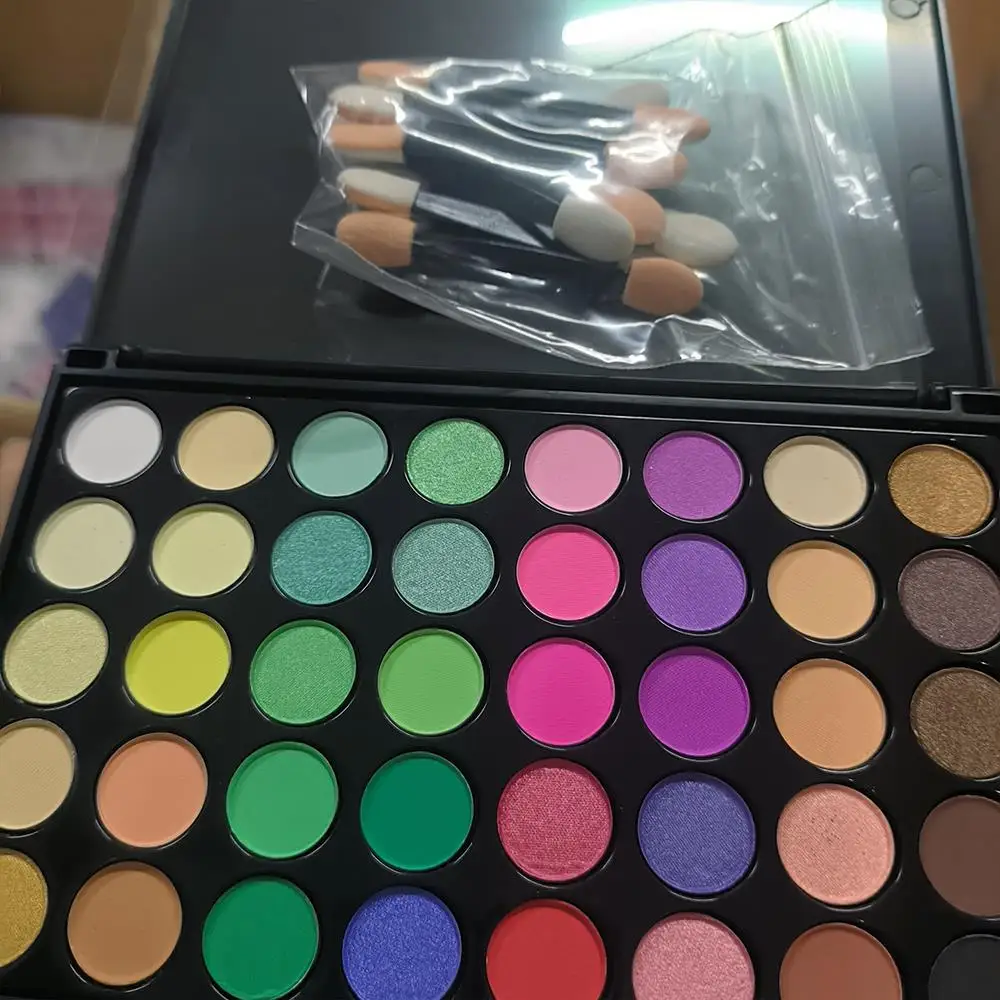 40Colors Ombre Solid Nail Powder Eyeshadow Palette Set French Gradient Pearlcent Nail Pigment for Party Face Makeup Rubbing Dust