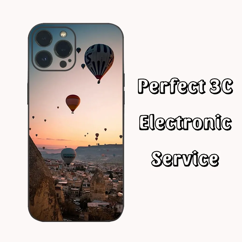 Romantic Creative Hot Air Balloon  Phone Case  For iPhone16 15 14 13 12 Mini 11 Pro XS Max X XR SE5 6 7 8 Plus Soft Silicone Cov