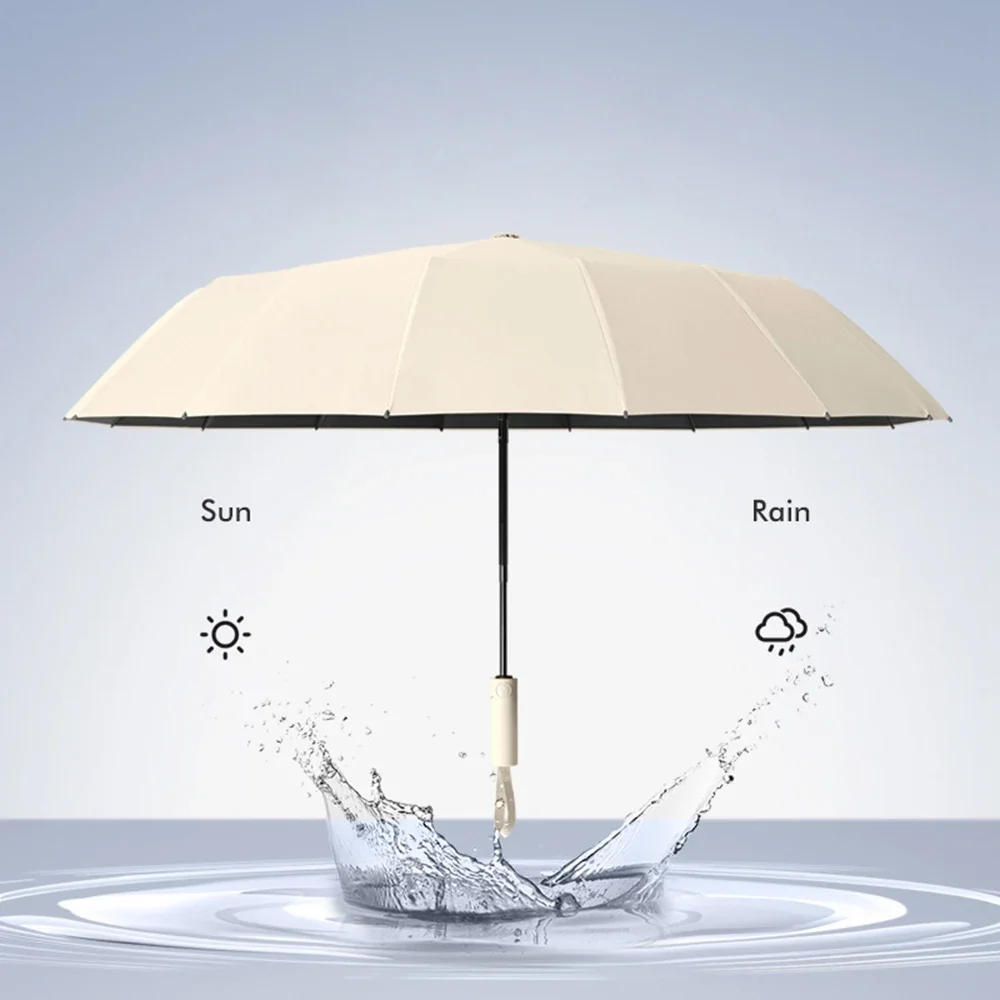 16K Double Bones Large UV Umbrella Men Womens Windproof Compact Umbrellas Automatic Fold Luxury Strong Sun Rain Umbrellas