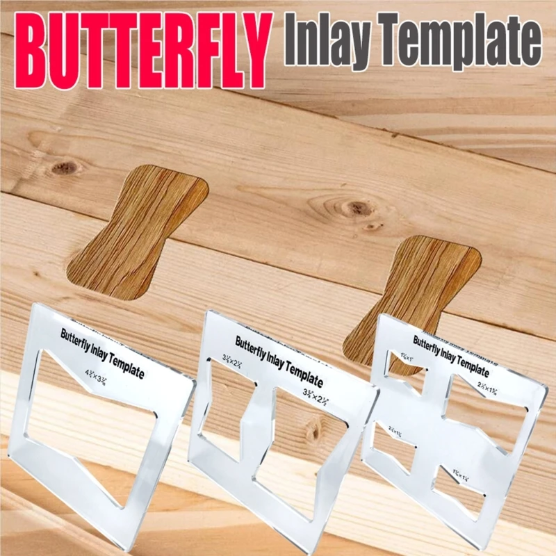 Butterfly Key Inlay-sjabloon Router Steken Snijden Houten Vlinderdas Gezamenlijk Gereedschap Dropship