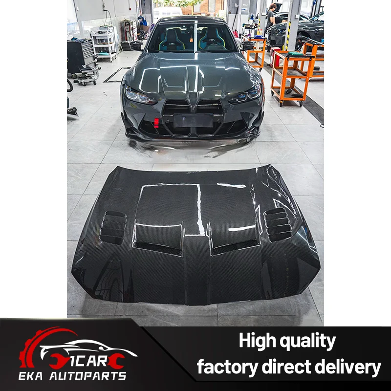 

Premium Dry Carbon Fiber Engine Hood Bonnet For BMW G80 M3 V Style G80 M3 Upgrade Dry Carbon Fiber Hood Bonnet OEM Fit