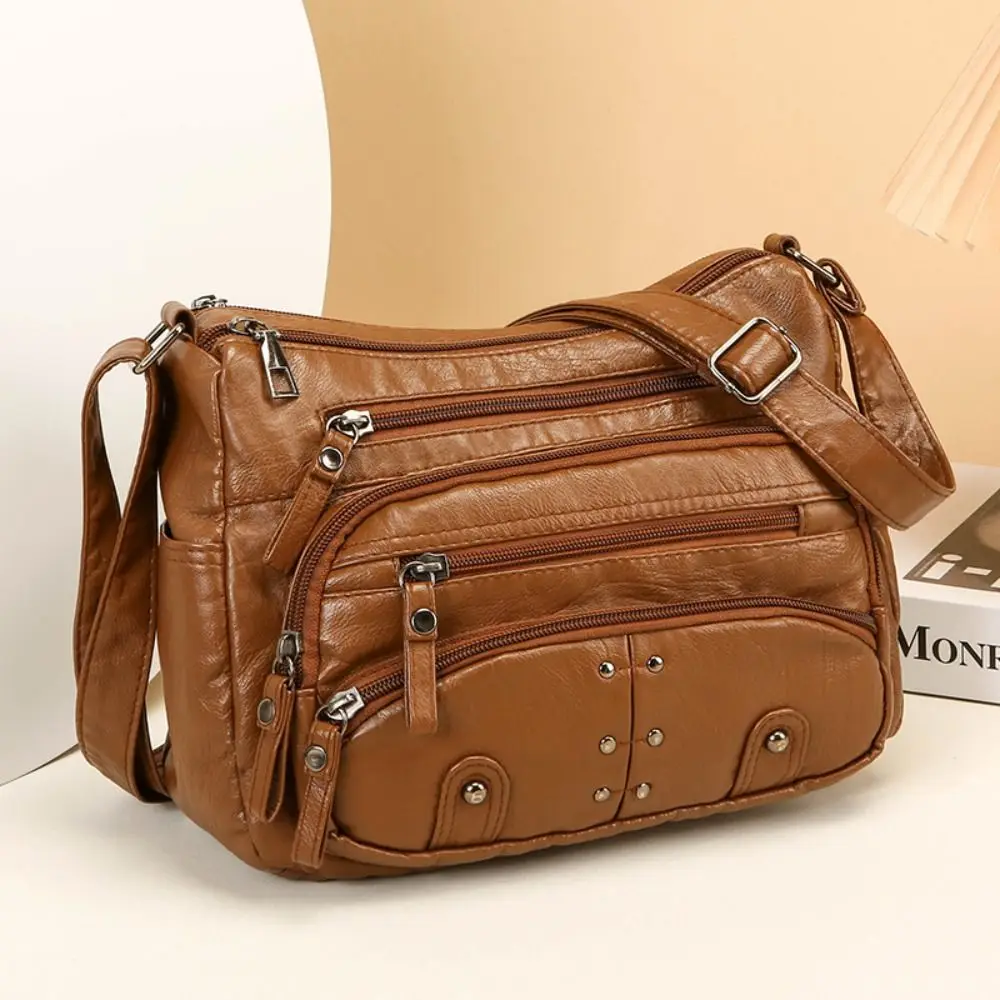 

Новые женские сумки из мягкой кожи с многослойными карманами, сумки через плечо, классические роскошные сумки для женщин и девушек