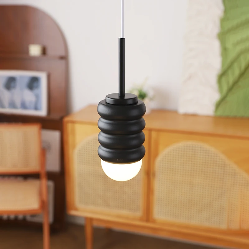 SANDYHA Modern Cream Pendant Lights Nordic Bedroom Living Room Bedside Lamp Designer Lighting Fixtures Creative Home Decor