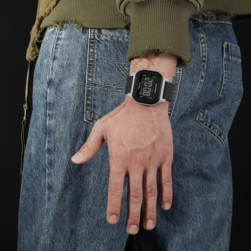 

Часы NAVIFORCE для мужчин, с будильником, секундомером, водонепроницаемые до 50 м, силиконовый ремешок, ЖК-дисплей, двойной дисплей, роскошные мужские наручные часы 2026