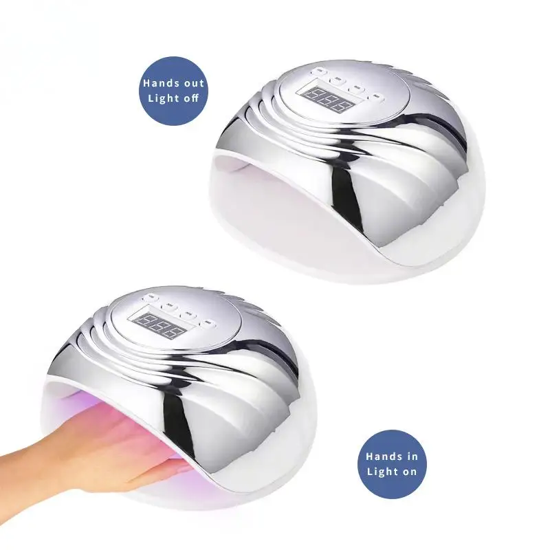 Lâmpada UV LED para unhas com luz vermelha de 86 W com sensor inteligente - Secador de esmalte em gel portátil de cura rápida para uso doméstico e em salão de beleza