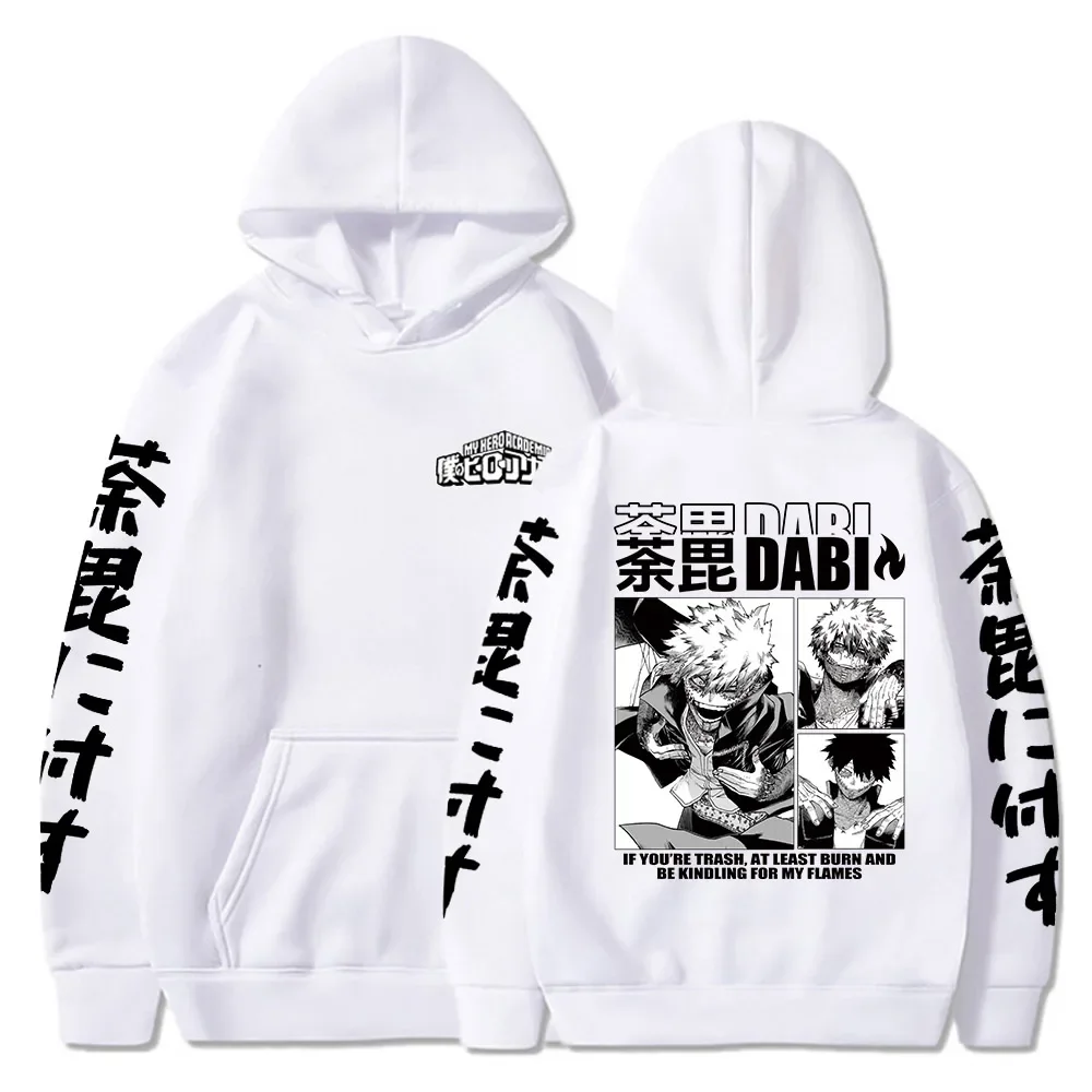 Anime My Hero Academia Hoodies Men Dabi Manga Print Long Sleeve Hooded Sweatshirt Tops Oversized Casual Fashion Loose Pullovers