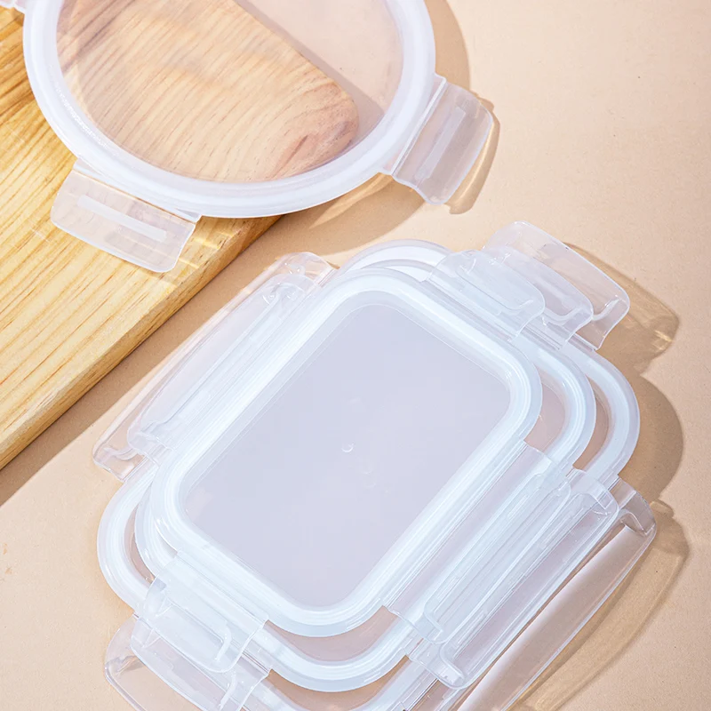 Tapa de caja de arroz de vidrio Sed Fren con cubierta, diseño de aumento azul, accesorios de anillo de sellado de goma de repuesto, tapa Sed