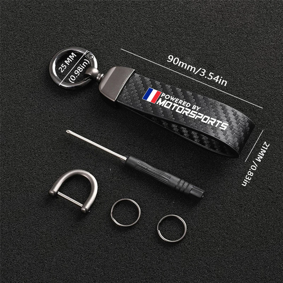 Fashion Car Key Chain Carbon Fiber Color Keychain Buckle For Peugeot Renault Fiat Opel For VW Volvo For Toyota Yaris Mercedes