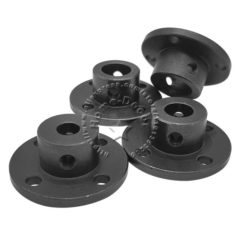 1pcs 6mm/8mm/10mm/12mm Inner Hole 45#Steel Black Color Plating Rigid Flange Coupling Motor Connected Shaft Coupler Guide Support