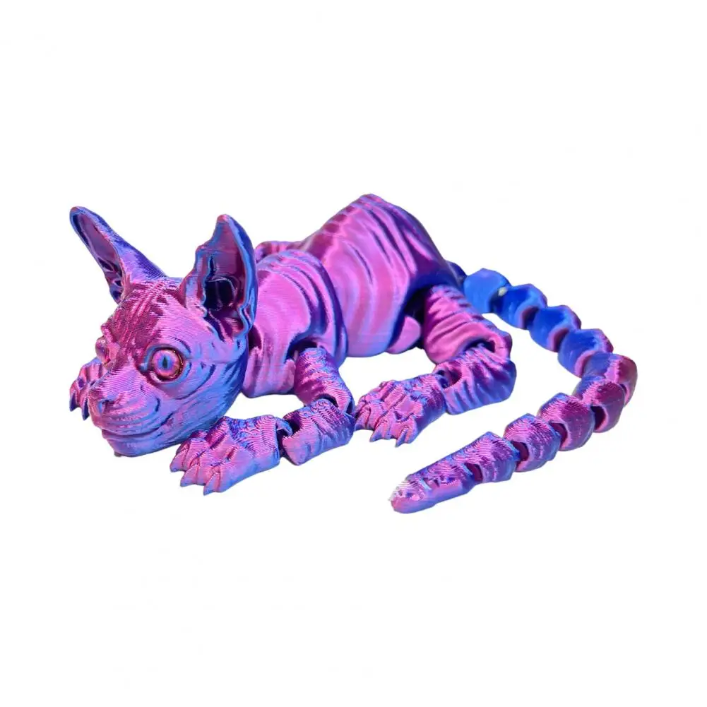 3d พิมพ์รูปปั้นแมวก้อง Sphynx ตุ๊กตาแมว Movable Joints Hairless Cat สําหรับบ้านสําหรับชั้นวางหนังสือ