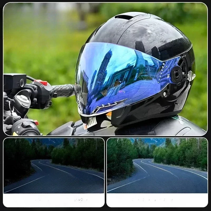 

For Shark Half Helmet CITY CRUISER SEKO Lenses Helmet Lenses Day and Night Universal Electroplating Anti-Fog