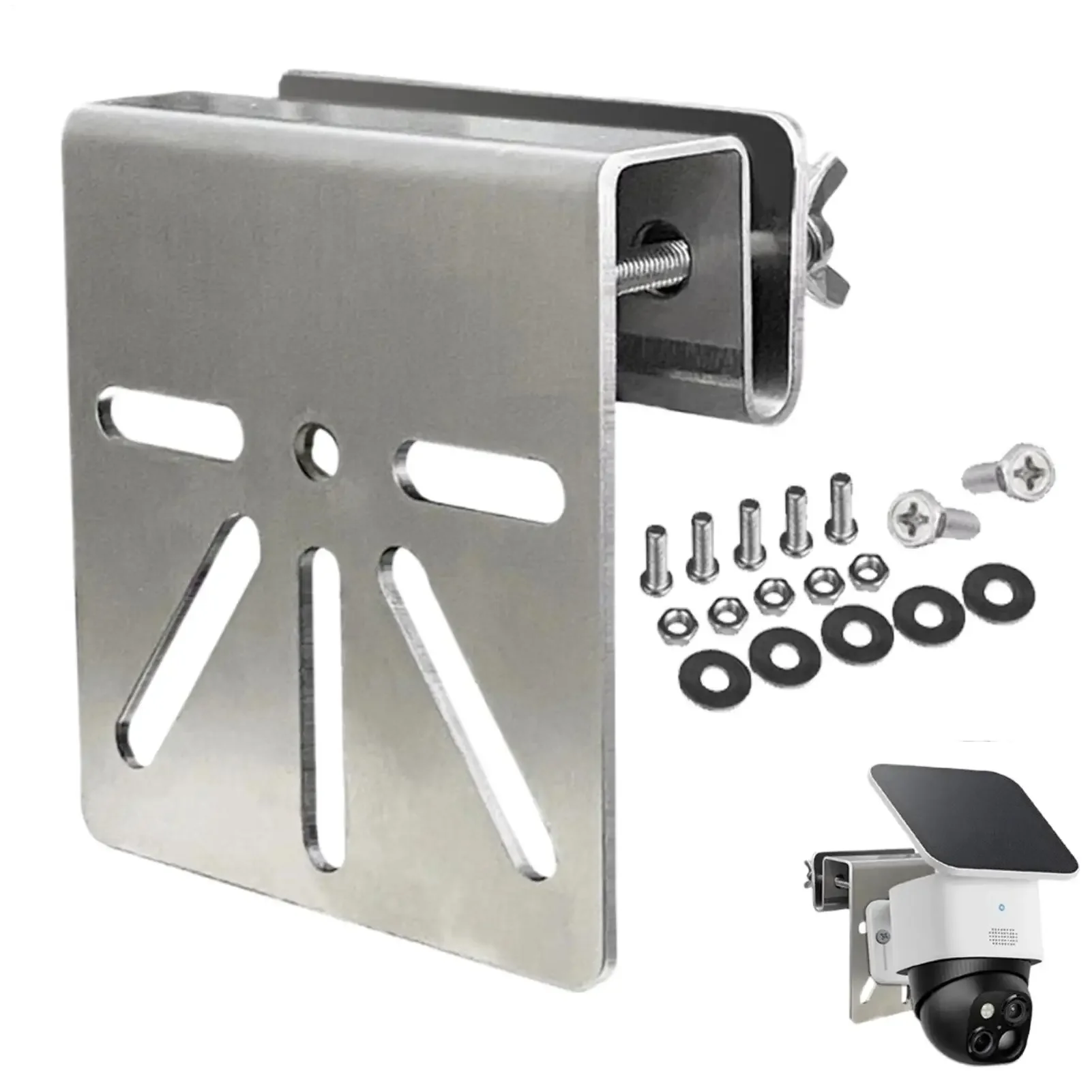 Gutter Mount for Security Camera Stainless Steel Holder Security Bracket Camera for Gutter Wall Roof Outdoor Home Solar Panel