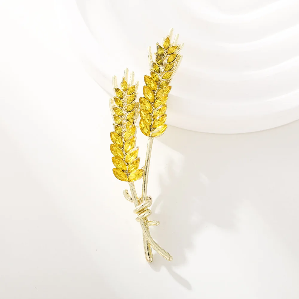 Golden Wheat Spike Metal Brooch Nature Inspired Harvest Pin Rustic Charm Accessory for Jacket Hat Bag Decoration Gift view 4