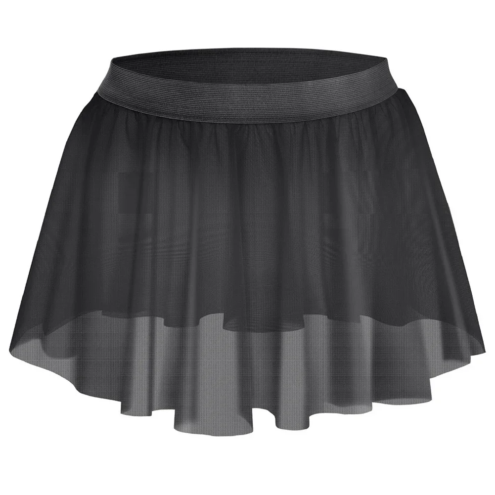 Mens Sexy Sissy Mesh Pleated Skirt Low Rise Lace Mesh Crossdressing Short Pleated Skirts See Through Men\'s Boxer Shorts Skirts