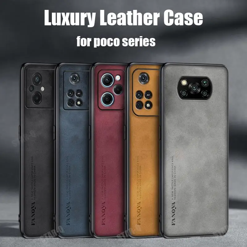 Poko X 5 3 M 4 Luxury Sheepskin Leather Case For Xiaomi Mi Poco X3 Nfc X4 M4 X5 Pro 4g M5 F5 F2 F3 X4 F4 Gt 5g Cover X4pro X3pro