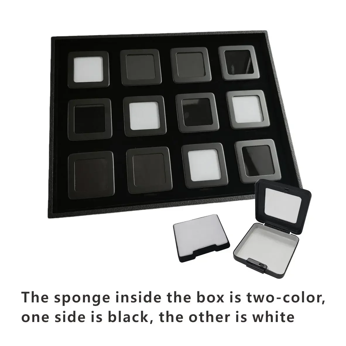 High Quality Loose Diamond Storage Display Box Tray Metal Gem Display Case Standard Gemstone Jewelry Organizer Gift Box