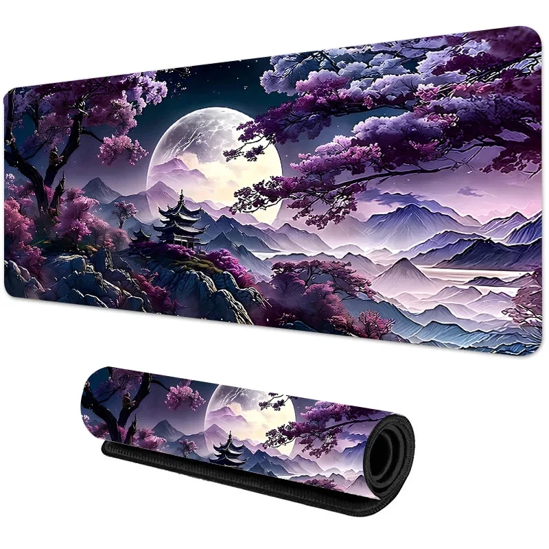 Sakura Scenery Mouse Pads Large Anti-Slip Rubber Gaming MousePad Durable Desk Pad Thick Seam Edge Suitable for Office and Game