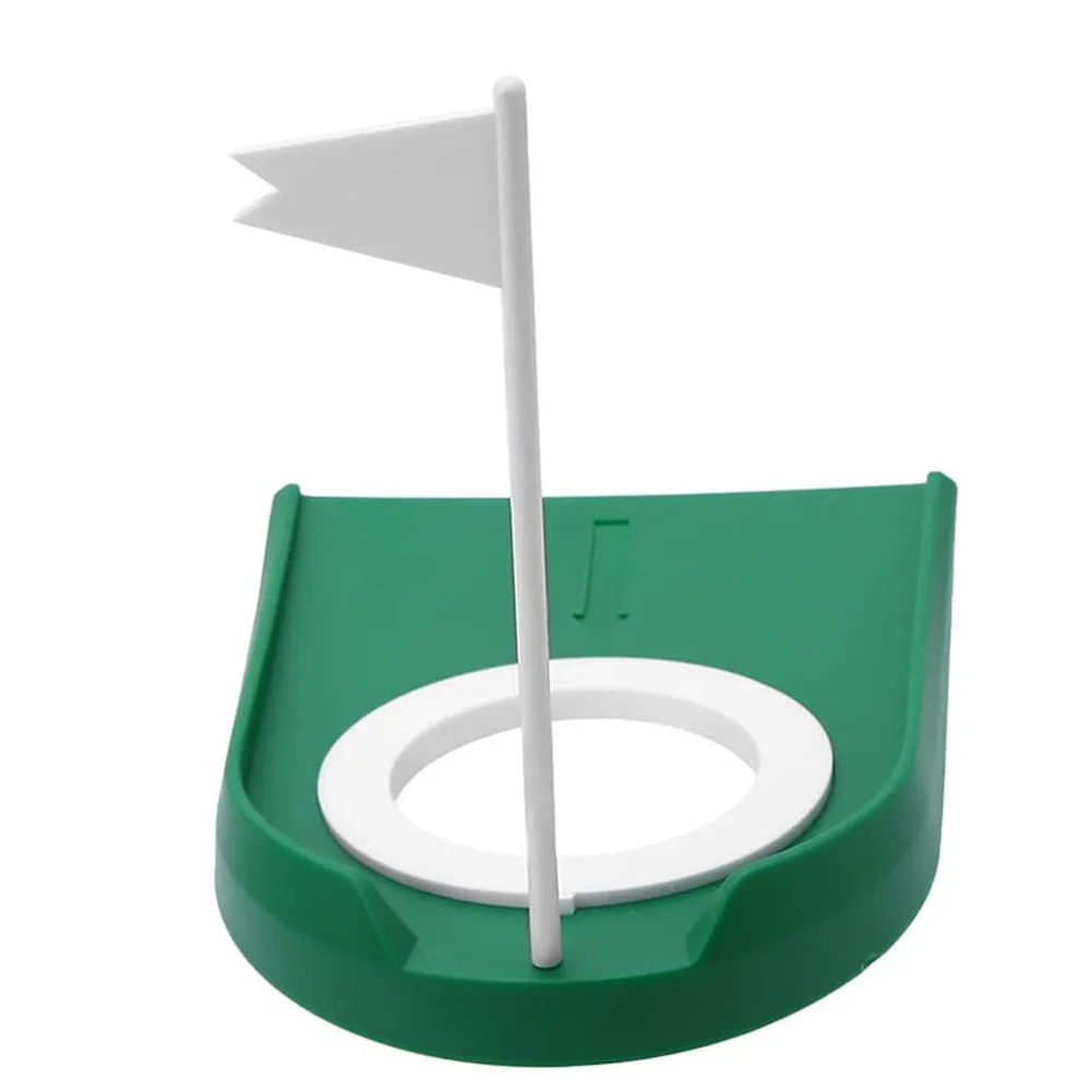 Golf Putting Cup Mat Green Practice Putting Hole Training With Adjustable Hole White Flag For Indoor Outdoor