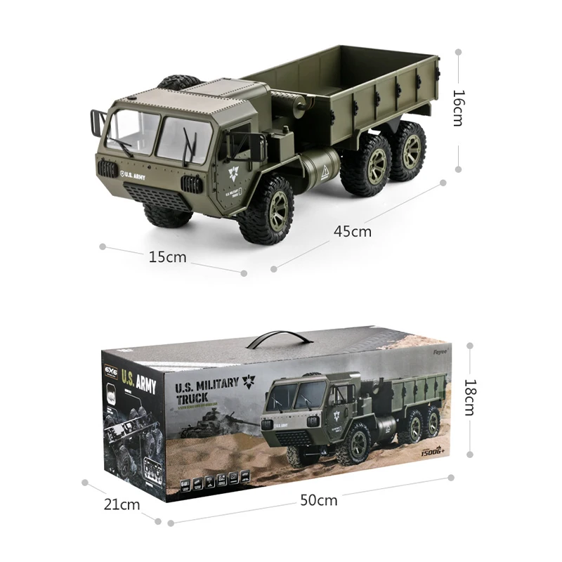 45cm Wheeled Truck Remote Control Vehicle Model Six Wheel Drive Cross Country Simulation Military Card Rcwith Camera