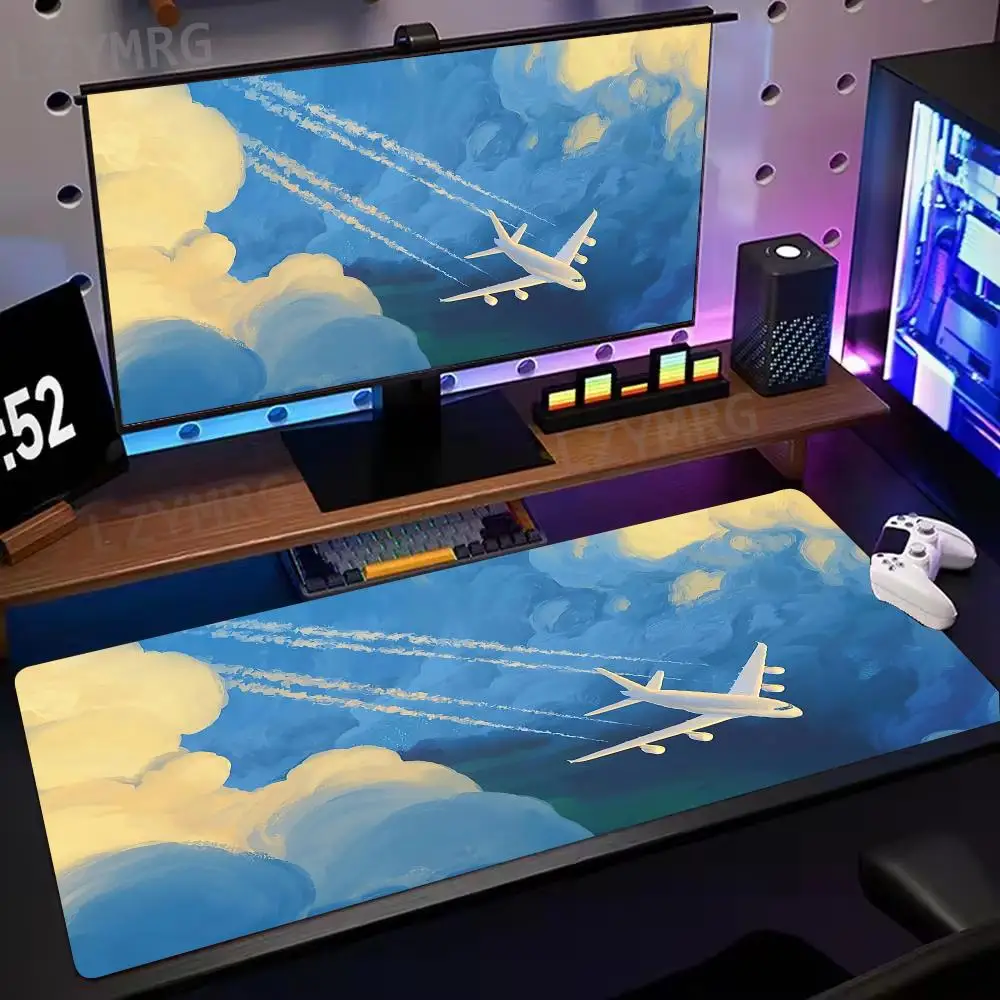 

Airline Route Cartoon Mouse Pad Large Rubber Anti-slip PC Desk Accessories Mousepad for Office and Gamer Keyboard Mats Decor Mat