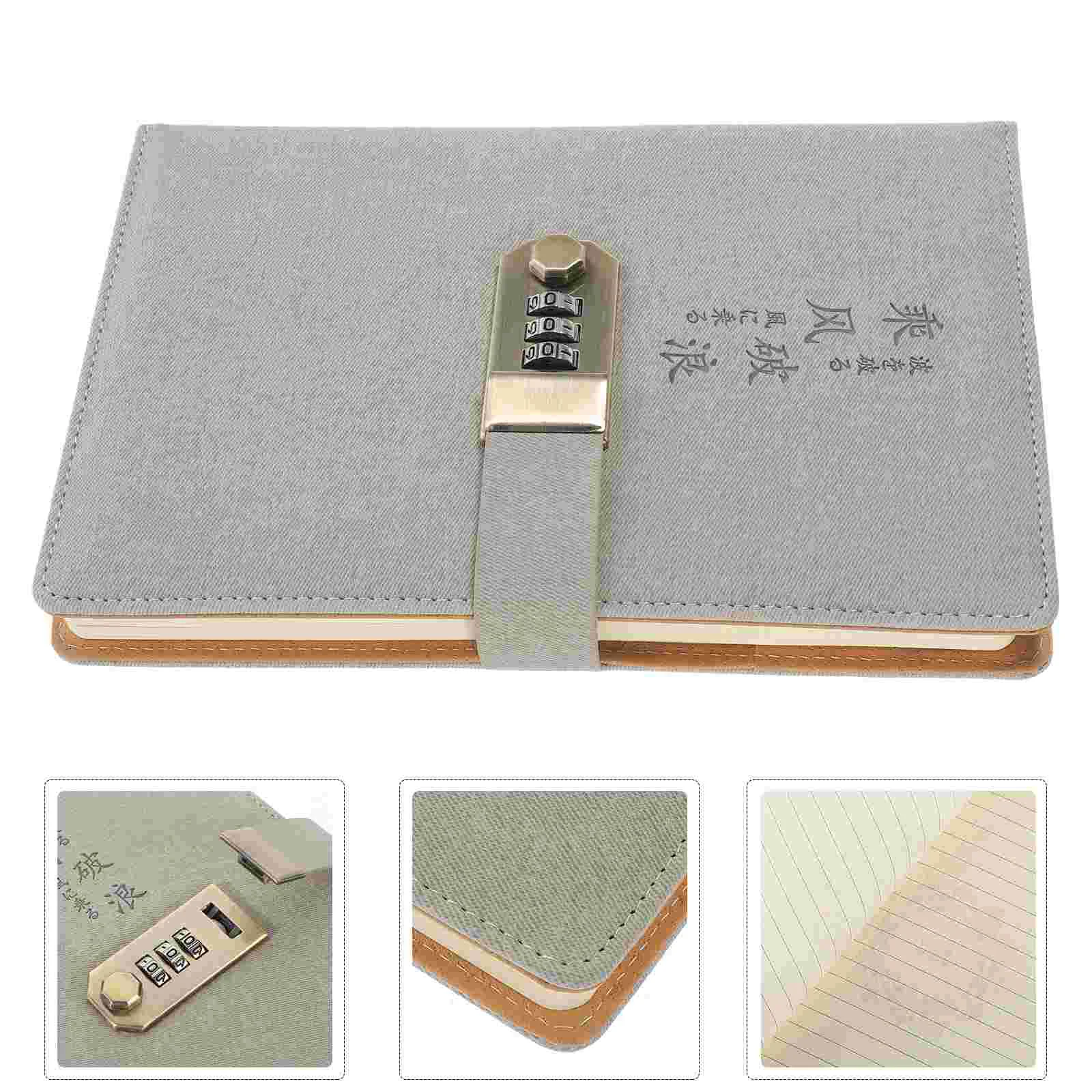 Conjunto de livro com senha, blocos de notas, diários vintage, caderno simples para bloqueio de papel decorativo, adultos, estudantes, scrapbook, viagem