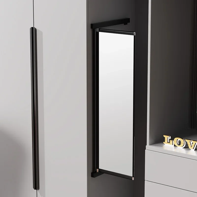 Open Door Inside Wardrobe Rotating Mask Door Mirror Flat Door Wardrobe Fitting Full Length Mirror Built-in Invisible Mirror