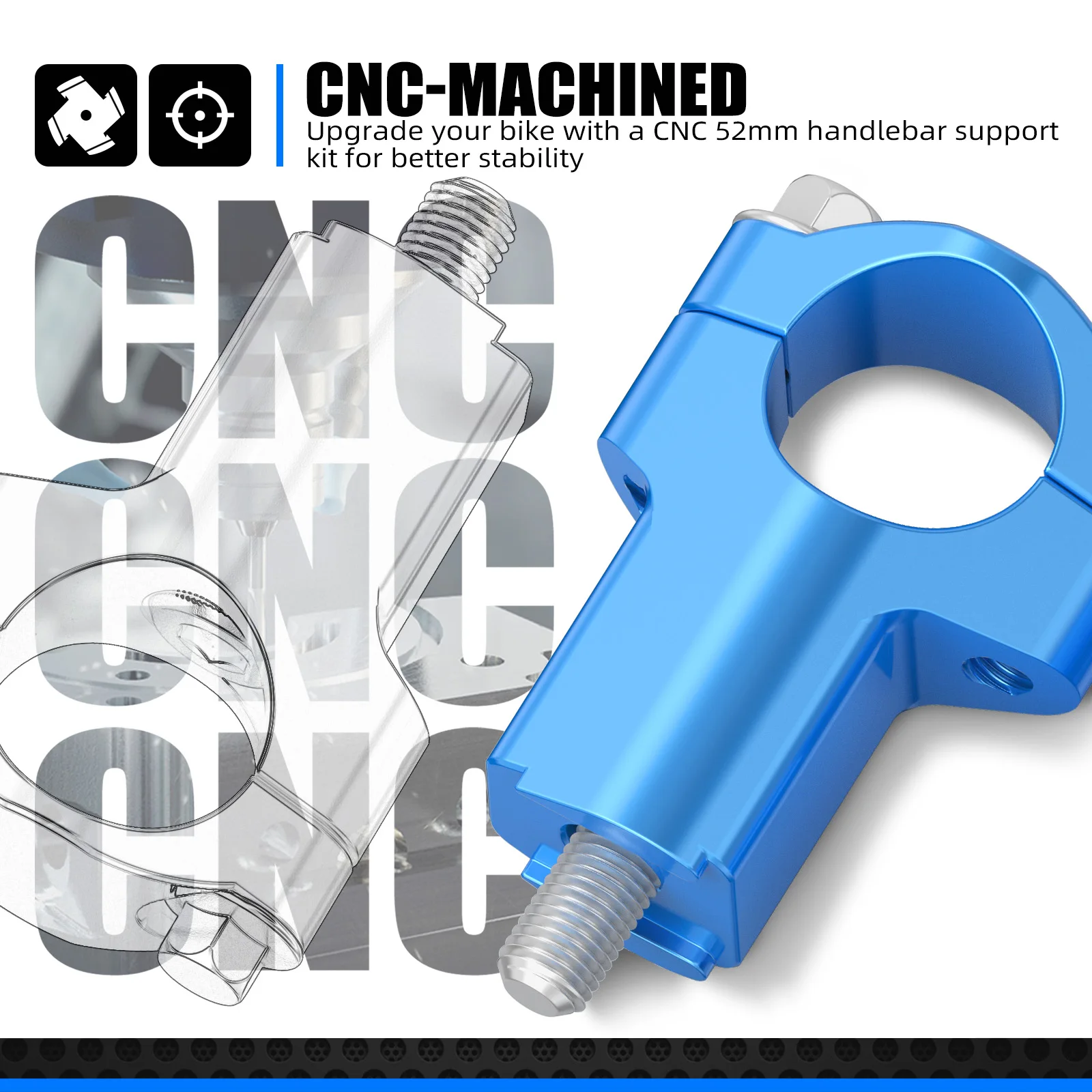 ل Husqvarna TE 300 TE 250 FE 250 FE 350 FE 450 501 2016-2023 52 مللي متر المقود الناهض المشبك ل KTM EXC 300 ل GasGas EC 300 #4