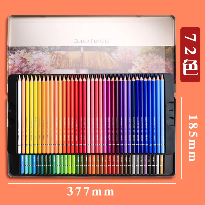 Deli 24/36/48/72 Kleuren Olie Kleurpotlood Hout Graffiti Ijzeren Doos Geavanceerde Gekleurde Lood schilderij Voor Schets School Art Supplies