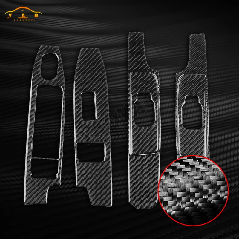 ألياف الكربون ل هامر H3 2006 2007 2008 2009 2010 نافذة السيارة رفع لوحة التحكم اكسسوارات الديكور الداخلي للسيارة