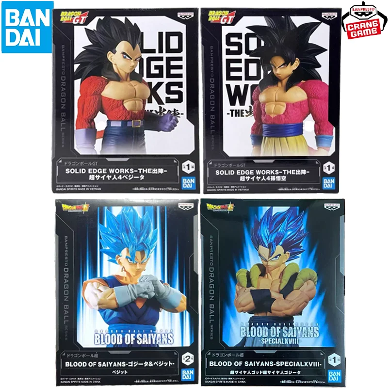 BANDAI In Stock BANPRESTO Blood of Saiyans Special BOS Dragon Ball Super Gogeta Vegetto Anime Action Figure Toy Model Collection