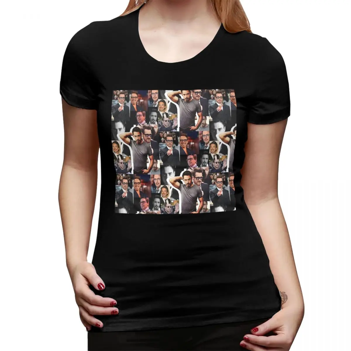 

Футболка Robert Downey Jr для женщин, уличная футболка с круглым вырезом, женские футболки, короткая летняя одежда, топы