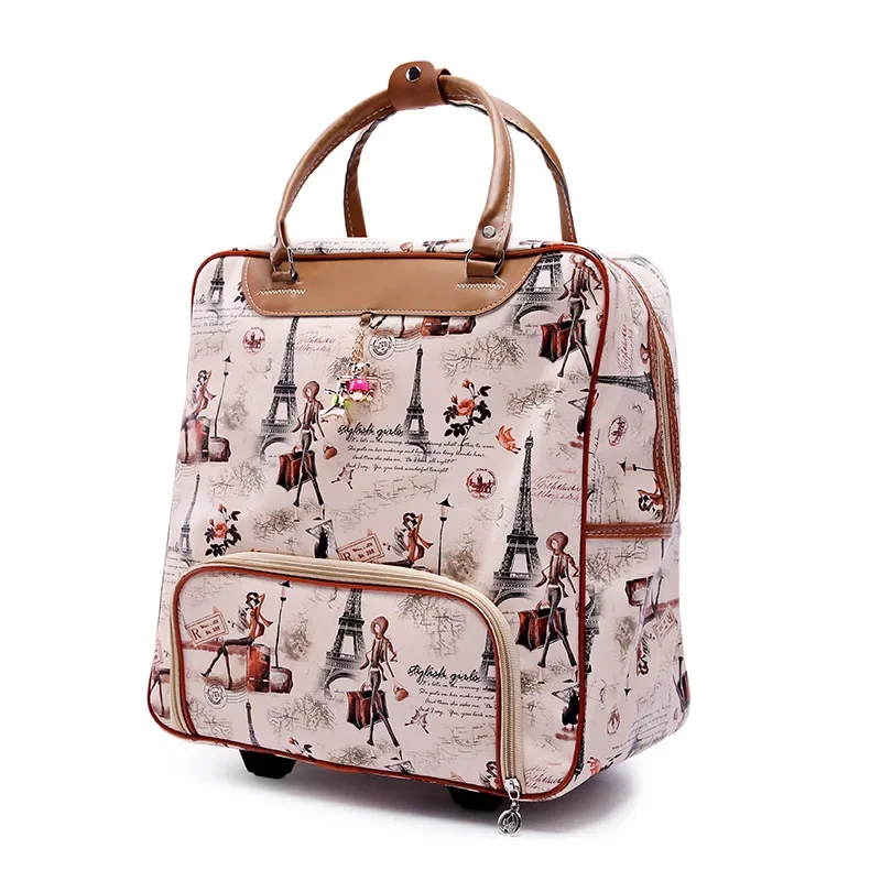 Fashion Women travel Business Boarding bag ON wheels trolley bags large capacity Travel Rolling Luggage Retro girl Suitcase Bag