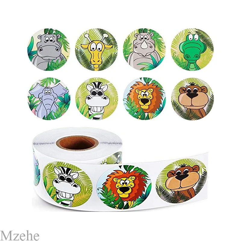 50PCS Round Animal Stickers for Kids1 Inch Reward in Teacher Supplies for Classroom Bulk for Kids for Decoration Favors 4