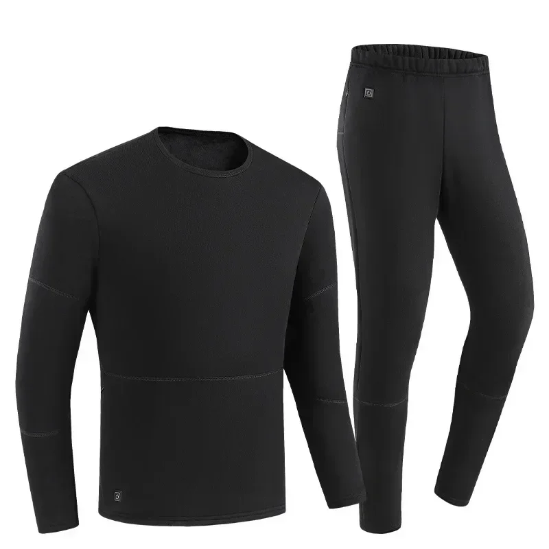Winter Thermal Heated cycling Jacket Heated Underwear Men's Ski Suit USB Electric Heating Clothing Fleece Thermal Long Johns