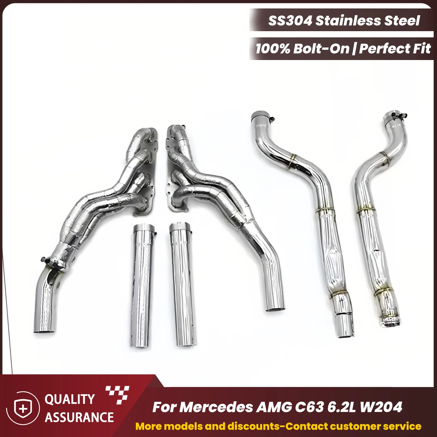 

ECCF Sports SS304 Headers For Mercedes AMG C63 6.2L W204 Nice Collectr Aggressive Exhaust Sound High Flow Performance Upgrade