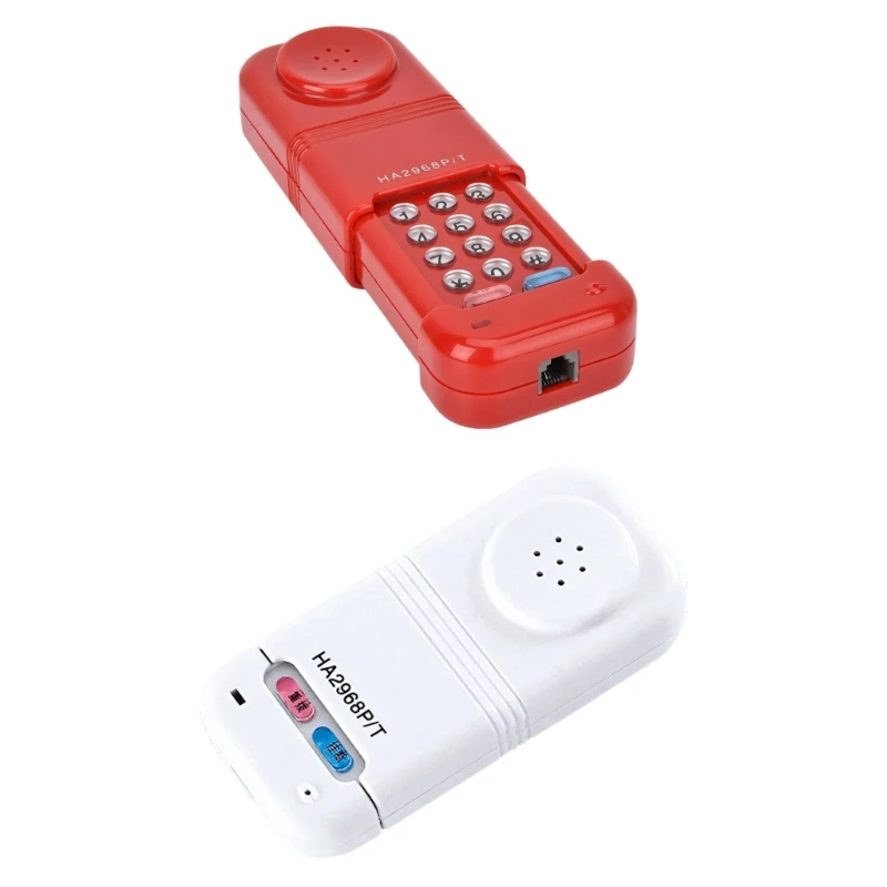 Small Pull Out Cord Desk Communication Device With warning Control Option White And Red