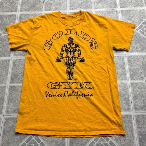 Heißes Vintage Gold’s Gym California T-Shirt, GYM Grafik, Baumwoll-T-Shirt, hochwertiger Luxus-Druck, Unisex-Stil für Damen und Herren – Detail 5